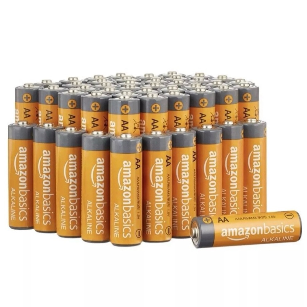 Amazon Basics AA Alkaline Batteries - Orange and Gray